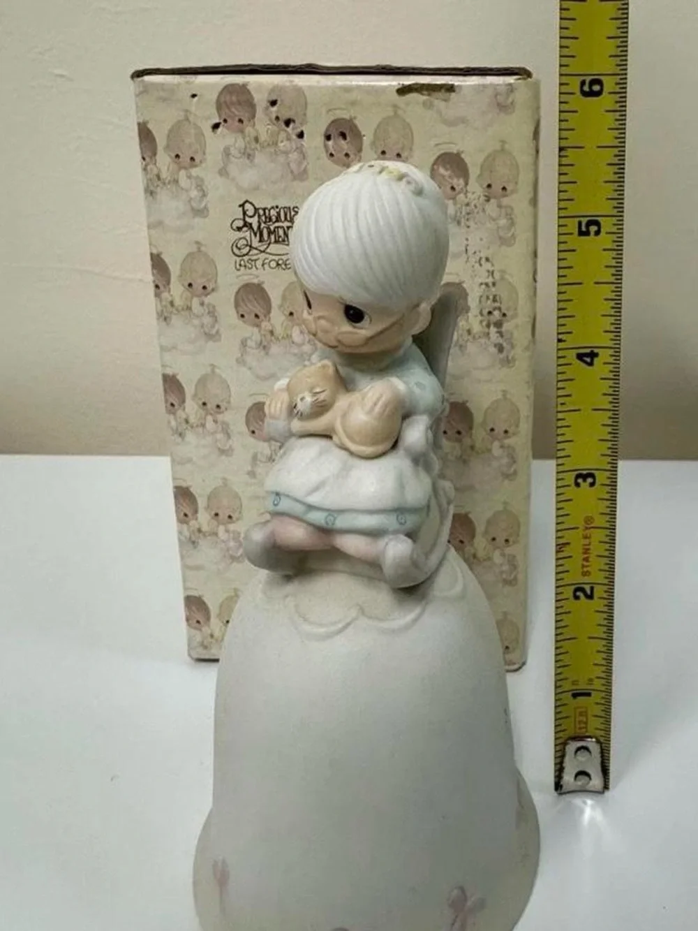 Vintage 1980s Precious Moments “The Purr-fect Grandma” Figurine Bell NIB